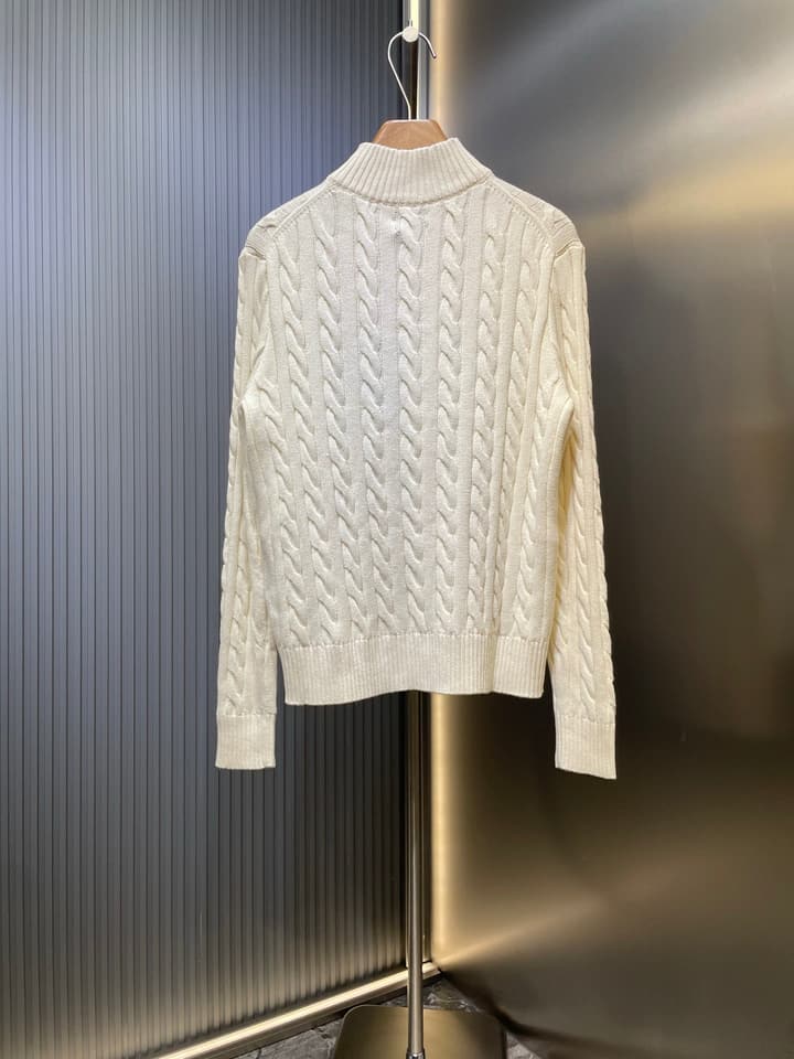 Ralph Lauren Cable Knit Half-Zip Sweater in Navy Blue