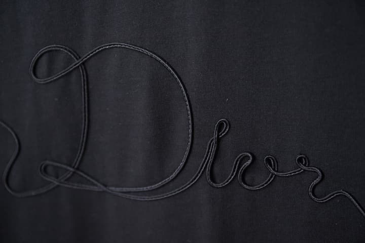 Dior Embroidered Logo Print T-Shirt – 25SS Early Spring Collection in Black