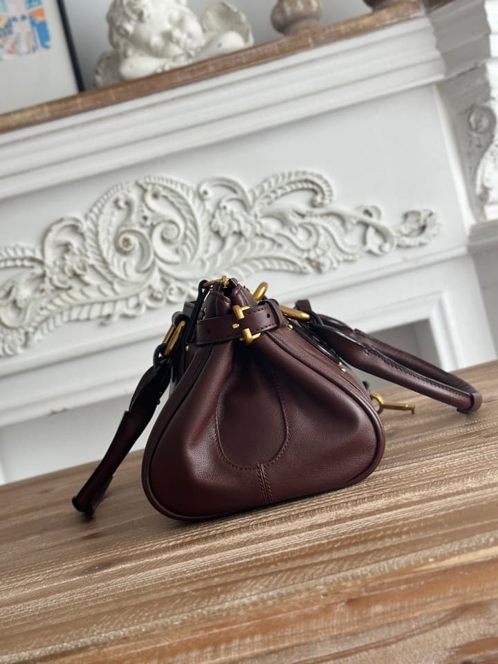 Chloé Paddington Padlock Satchel in Burgundy Leather