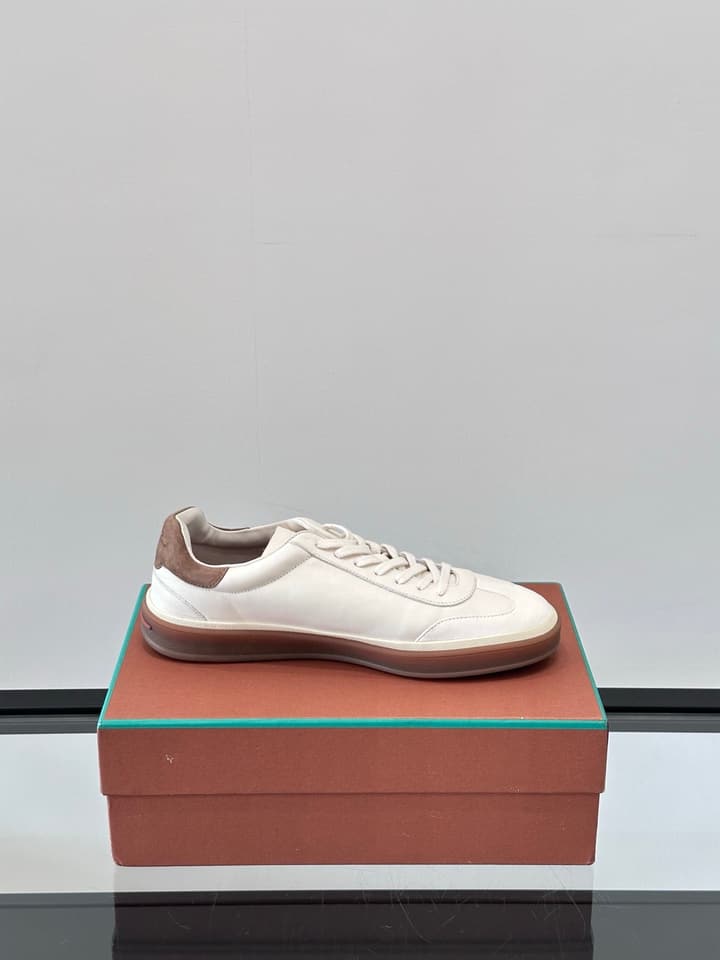 Loro Piana WeekendWalk Suede Sneakers in Cream Suede