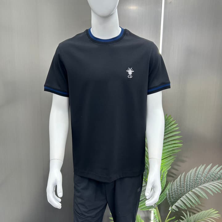 Dior 3D Logo High-Count Cotton T-Shirt – 2026SS in Black With Blue Graffiti Logo