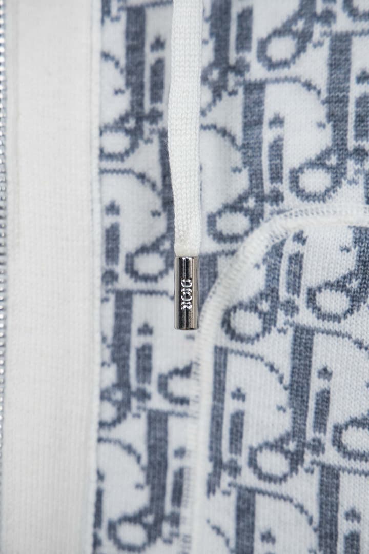 Dior CD Monogram Jacquard Cardigan – 24SS in Dark Grey
