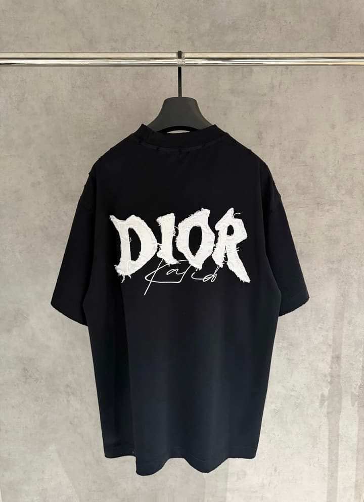 Dior Patchwork Embroidered Short-Sleeve T-Shirt in Black