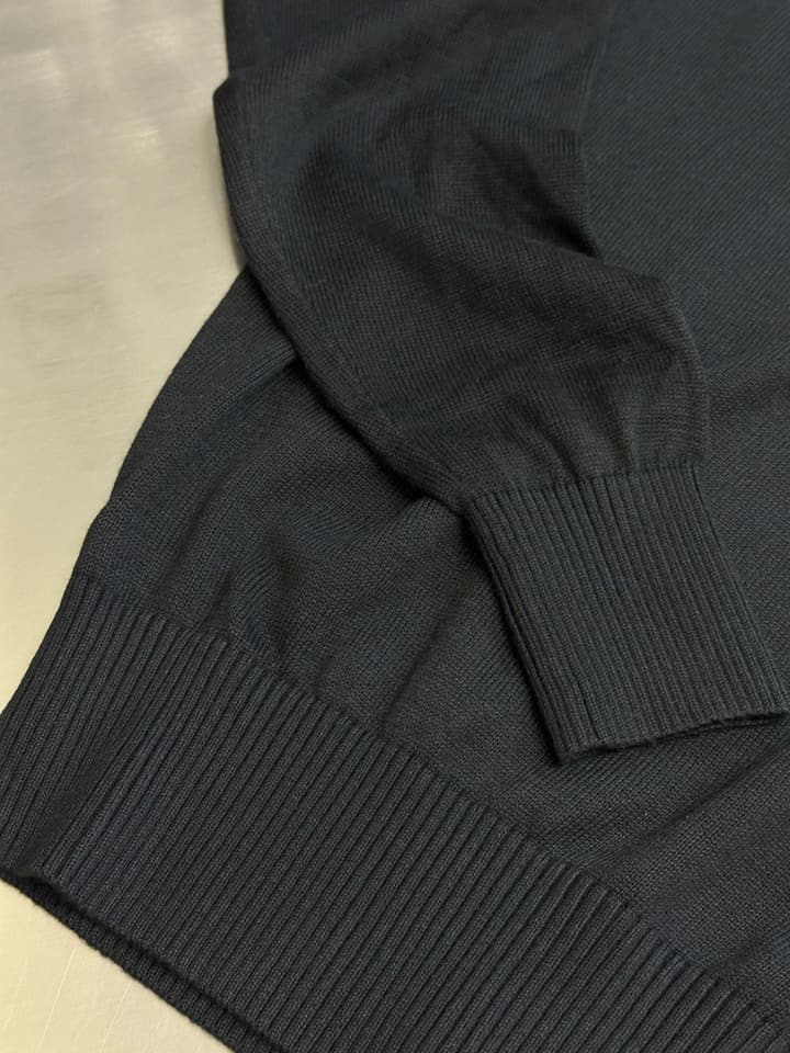AMI Paris Heart Embroidery Merino Sweater in Classic Black
