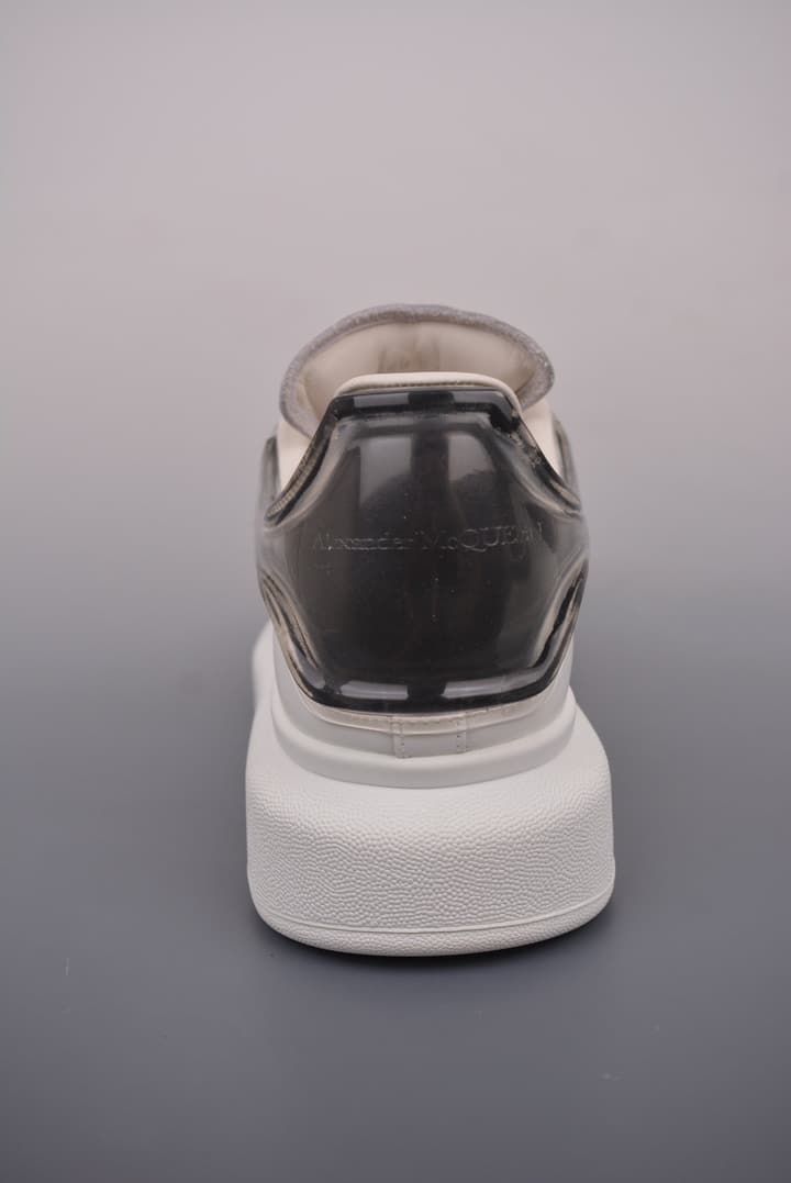 Alexander McQueen Oversized Low-Top Platform Sneakers in White With Dark Heel Tab