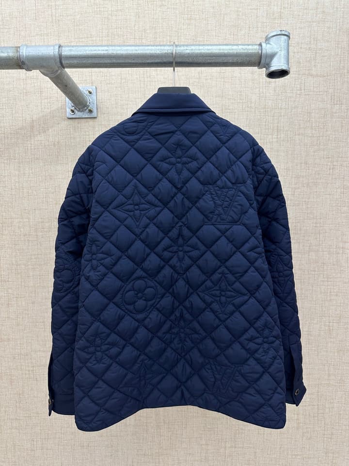 Louis Vuitton Diamond Quilted Jacket in Deep Navy Quilted Jacket