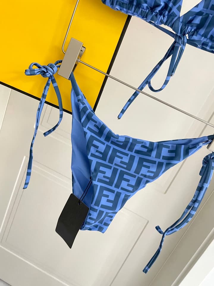 Fendi Versatile One-Piece Bikini Swimsuit in Brown Ff Logo Bikini