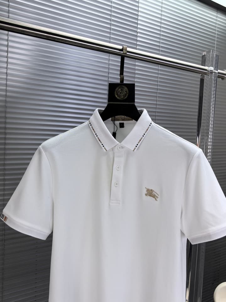 Burberry Embroidered Logo Piqué Cotton Polo Shirt – 2026SS in Dark Grey