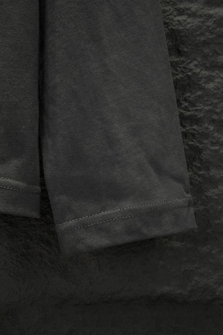 Prada Embroidered Oversize Long Sleeve T-Shirt in Deep Dark Gray