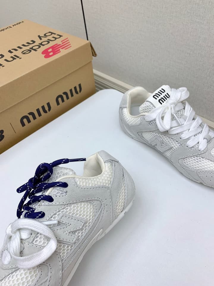 Miu Miu x New Balance Collaboration Runway Sneakers – 2024 in Distressed Grey