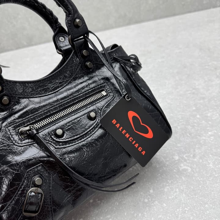 Balenciaga Le City Bowling Bag – Qixi Limited Edition in Black Oil Wax Leather