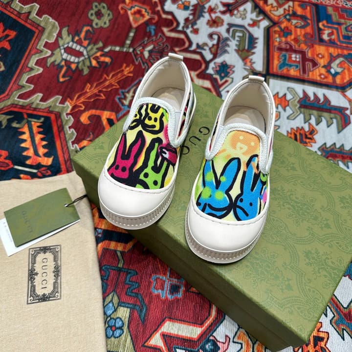 Gucci Kids Footwear – Kids Collection in Beige Plaid Slip-on