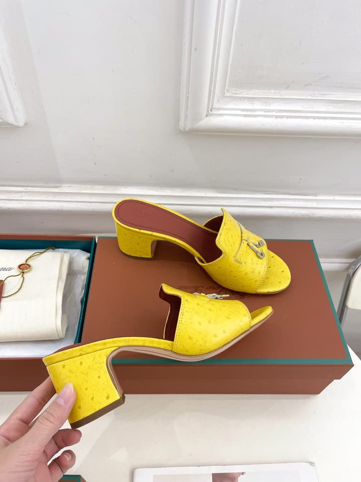 Loro Piana Summer Charms Ostrich Mules – 2025 Spring/Summer Collection in Black