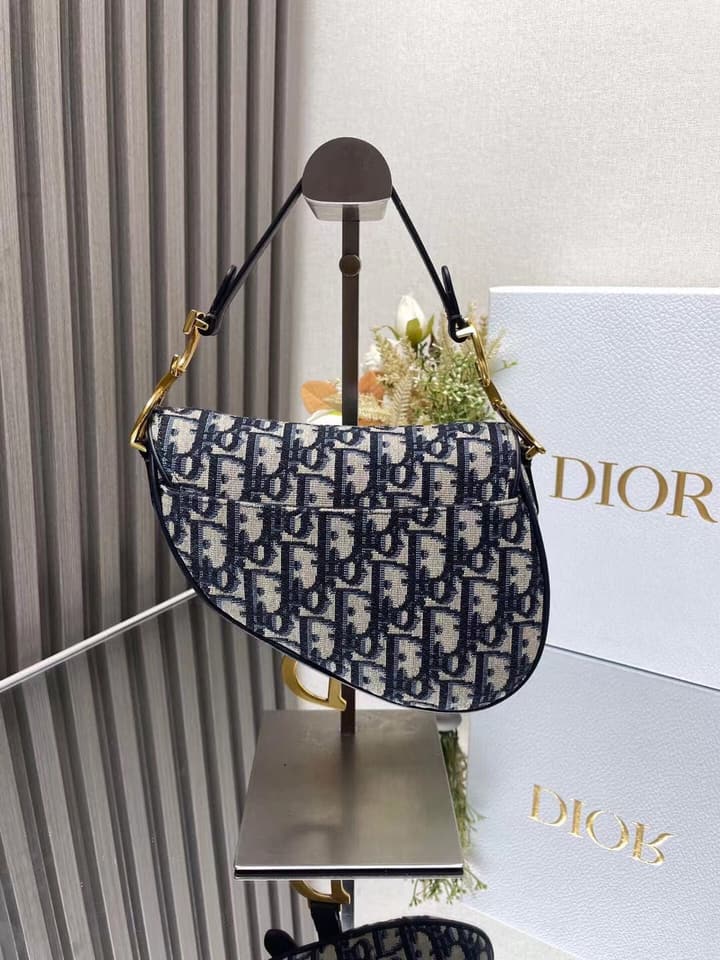 Dior Saddle Bag – Blue Canvas Mini