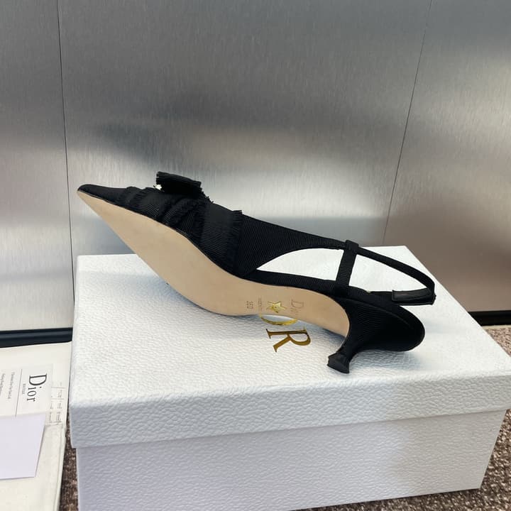 Dior J'Adior Adiorble Tassel Bow Pearl Heeled Sandals – 2024 Spring/Summer Collection in Black Velvet Front