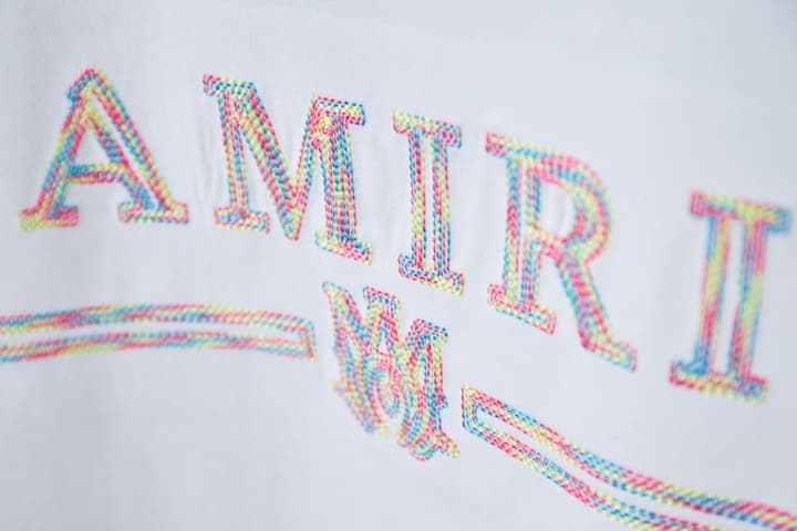 Amiri Embroidered Letter T-Shirt – 26SS Early Spring Collection in Black