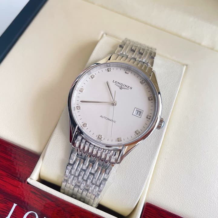 Longines Elegant Collection 39mm Automatic Watch in Black Dial Steel Bracelet