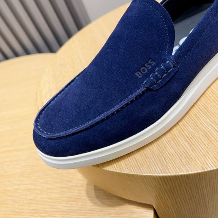 Boss Men's Luxury Leather Loafers in Black Leather