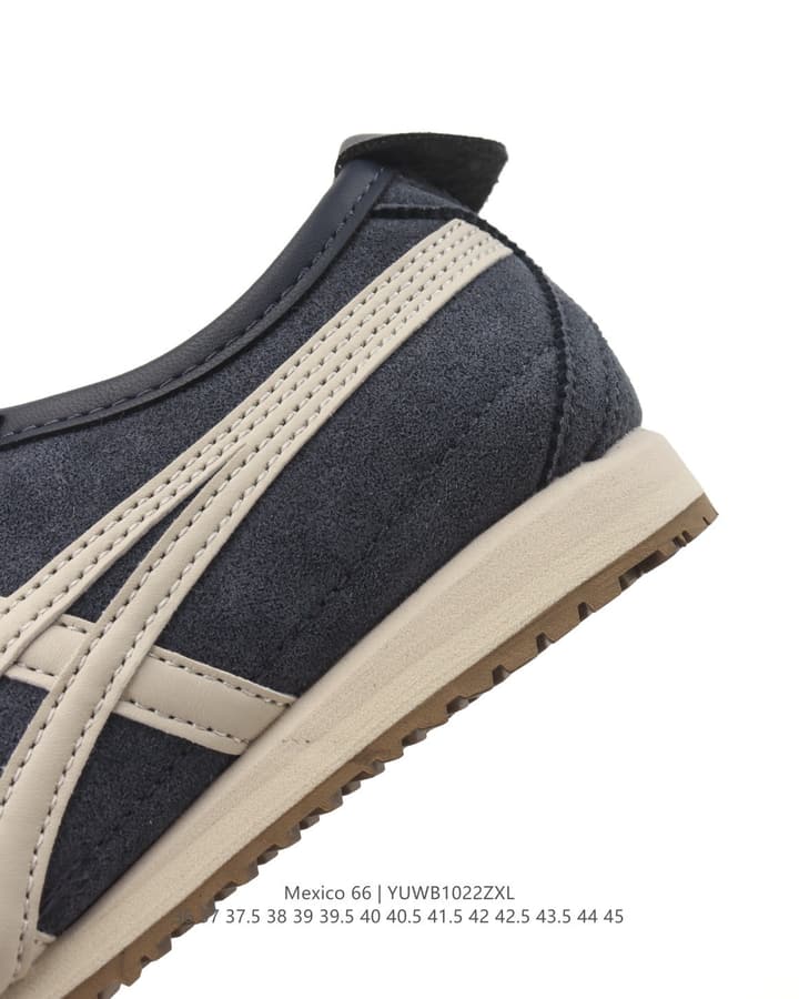 Onitsuka Tiger Mexico 66 Classic Retro Sneakers in Cream With Black Stripes