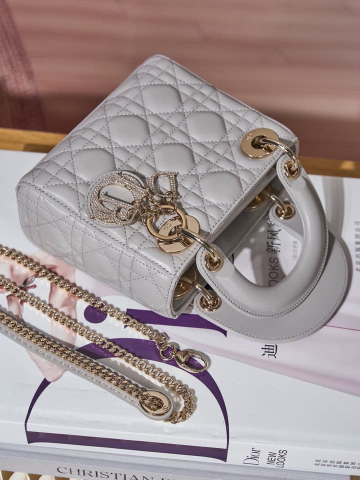 Dior Classic Lady Lambskin Handbag in Blush Pink