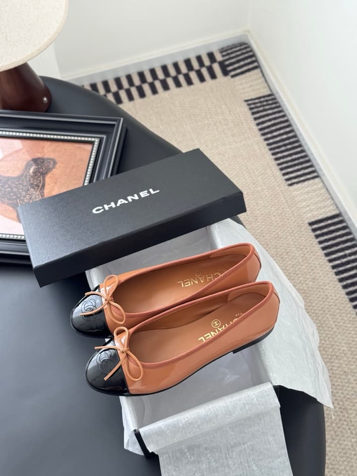 Chanel Classic Round Toe Ballet Flats in Dusty Rose With Bow