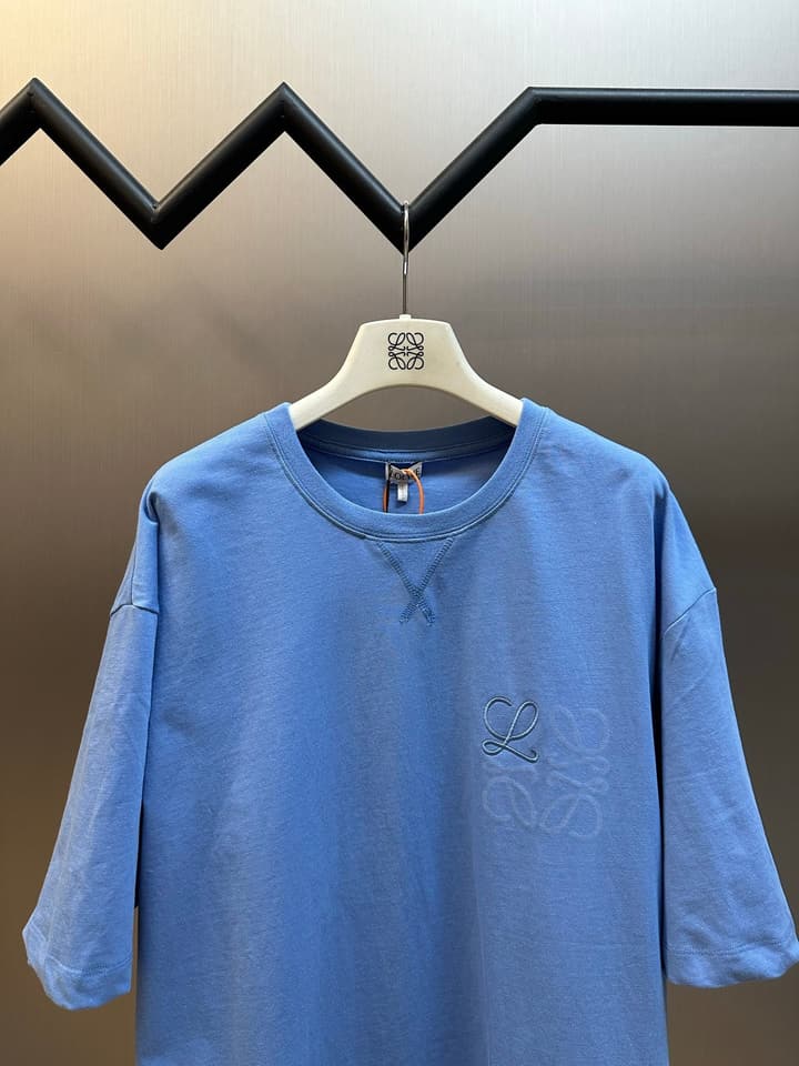 Loewe Anagram Embroidered Cotton T-Shirt in Sage Green