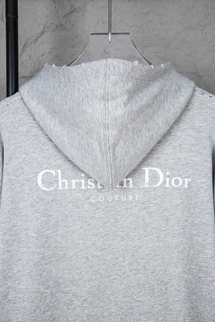 Dior Classic English Letter Hooded Sweatshirt in Black