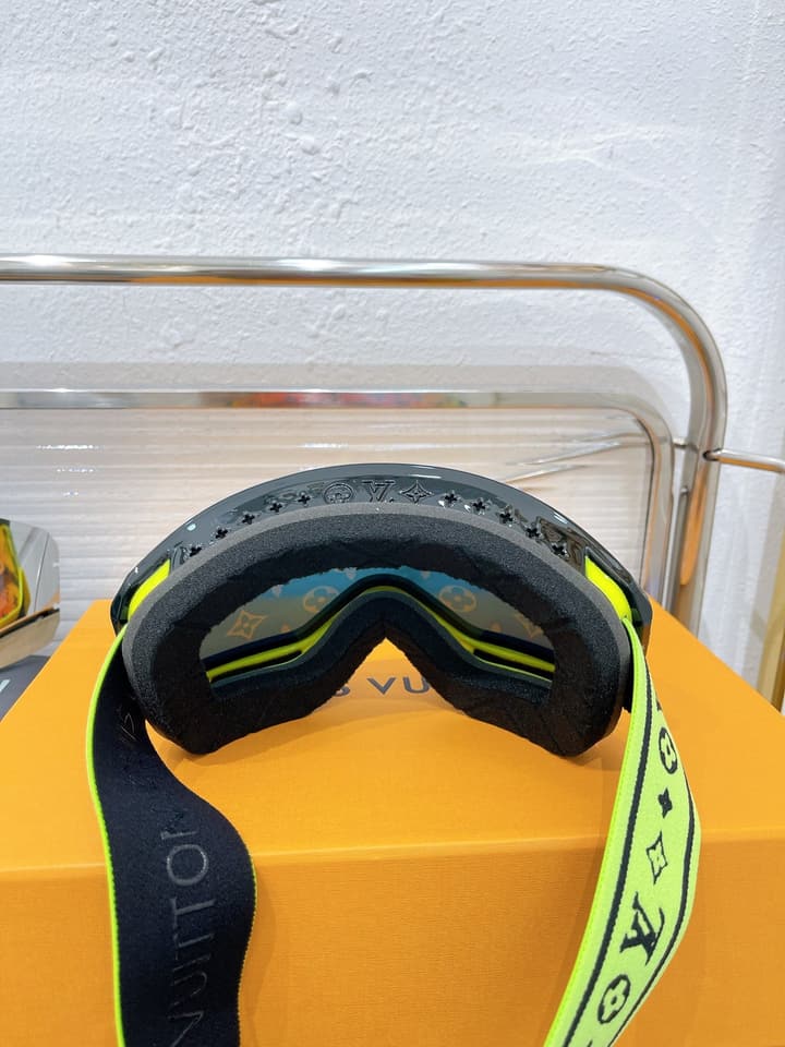 Louis Vuitton Ski Goggles in Blue Iridescent Lens With Red Frame