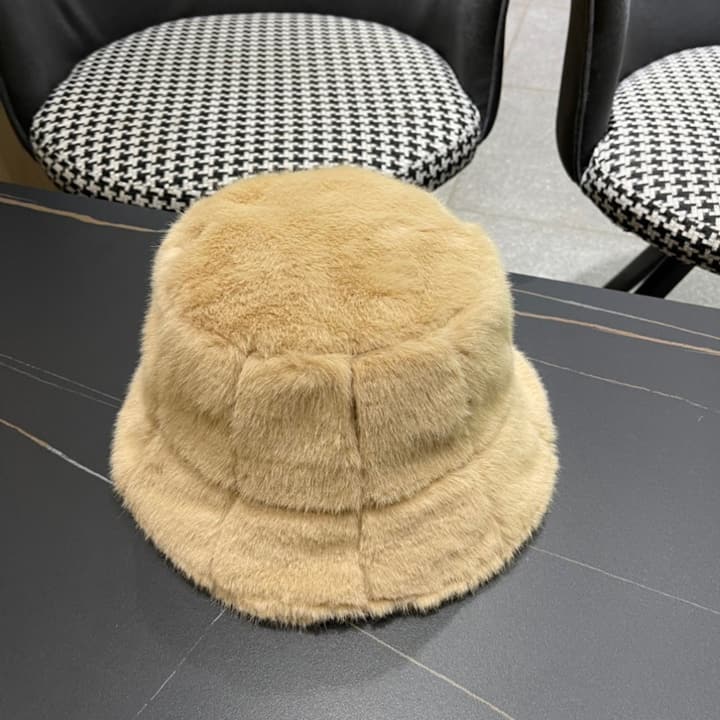 Moncler Fluffy Autumn/Winter Bucket Hat in Dark Gray Sherpa