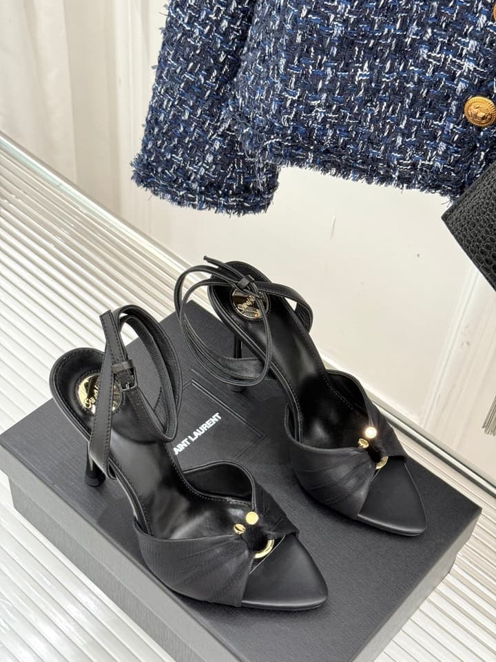 Saint Laurent High-Heel Sandals – 25SS in Black Suede