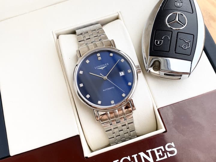Longines Bo Ya Series Automatic Watch in Stainless Steel Blue Diamond Dial
