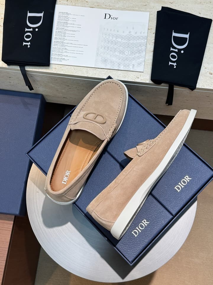 Dior Granville Men's Lace-Up Casual Shoes in Dark Blue Suede