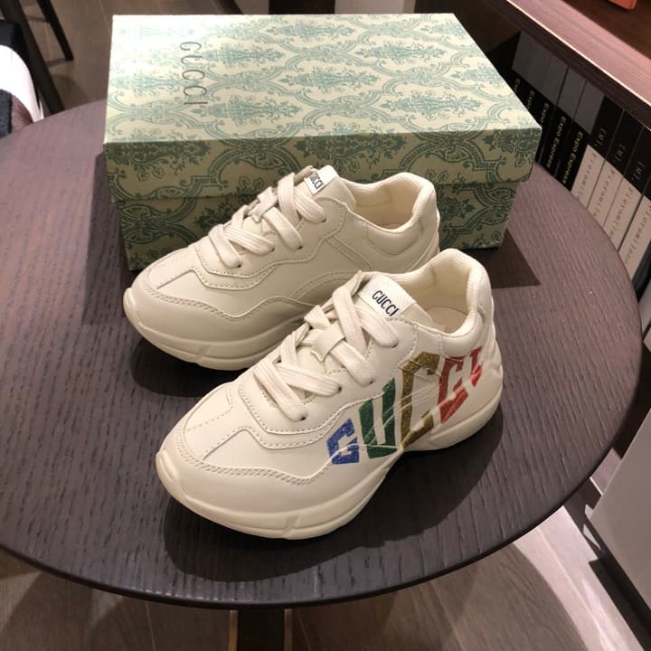 Gucci Children's Dad Sneakers – Kids Collection in Cream With Cartoon Graphic