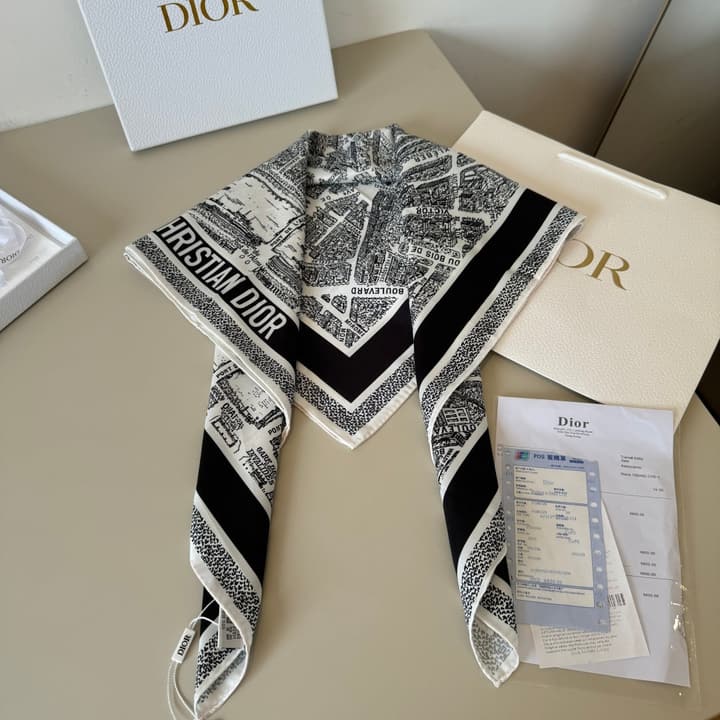 Dior Paris Map Silk Scarf – 2025 Spring/Summer Collection