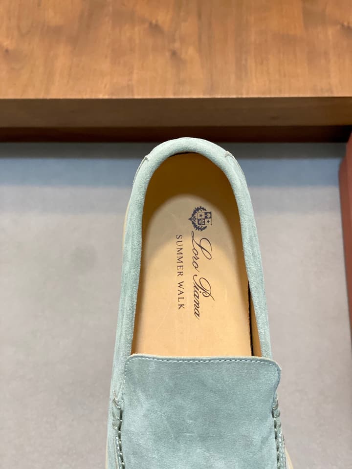 Loro Piana Unisex Suede Leather Loafers in Cream Suede