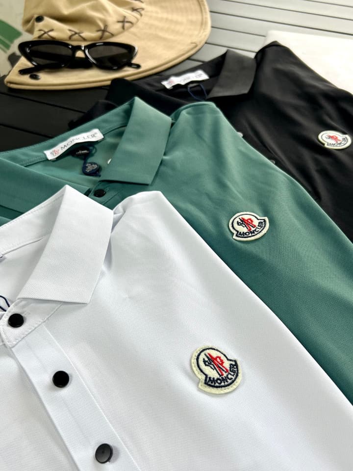 Moncler Patch Embroidered Logo Polo Shirt – 25SS Collection in Black