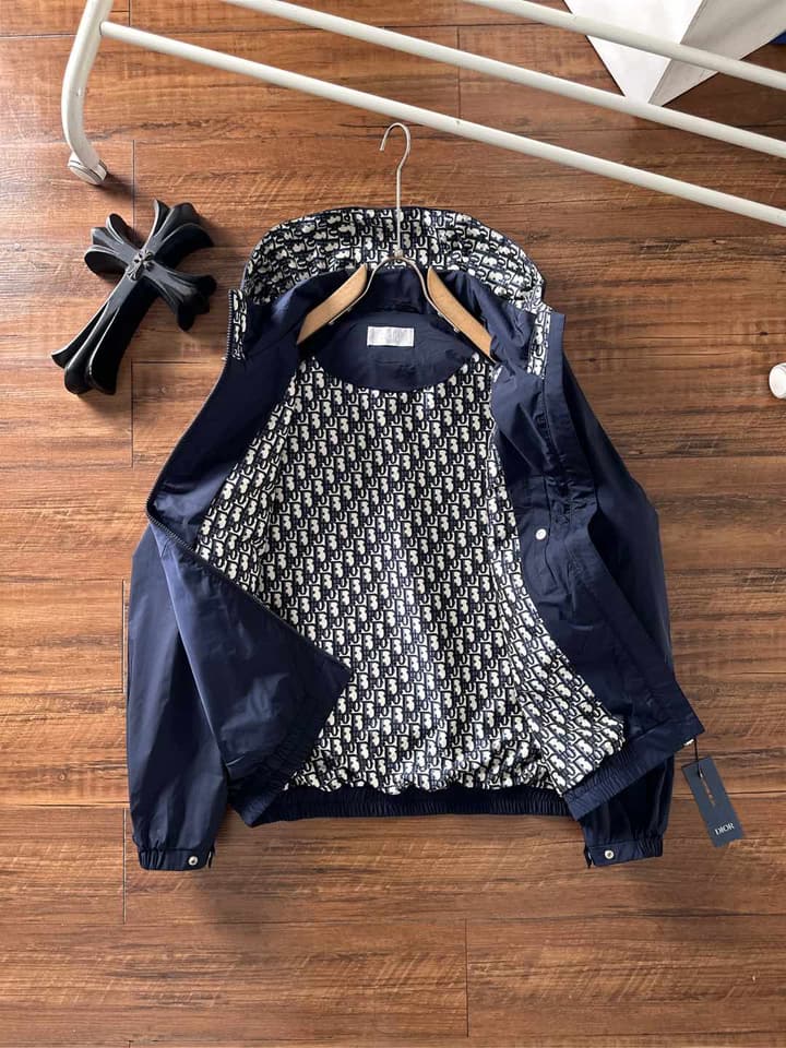 Dior High-End Woven Trench Coat – 2025FW in Black Windbreaker