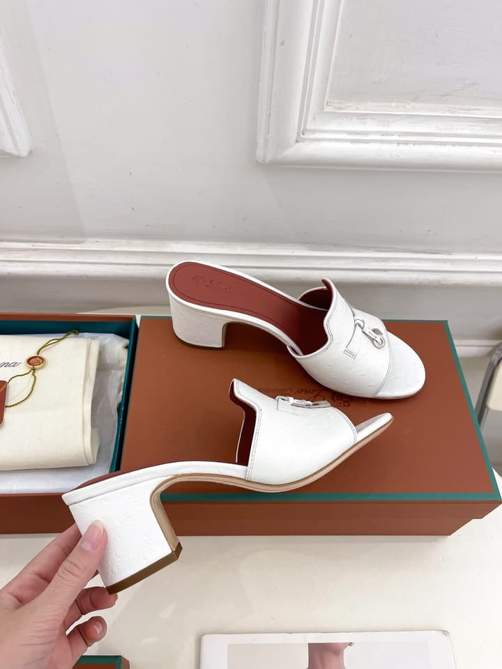 Loro Piana Summer Charms Ostrich Mules – 2025 Spring/Summer Collection in Black