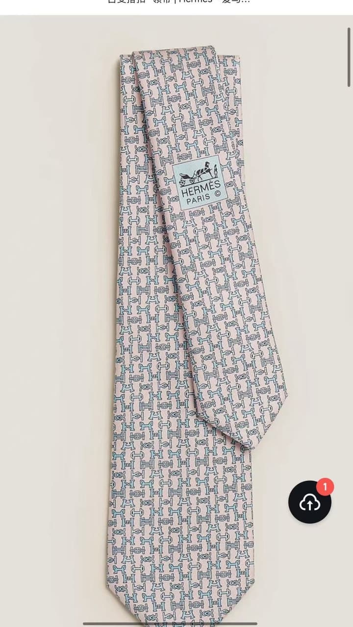 Hermès Men's Printed Silk Tie Series in Light Aqua Patterned
