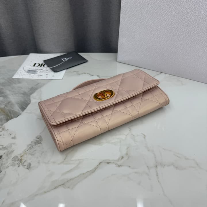 Dior Miss Caro Top Handle Clutch Bag – 2025 Early Spring Collection in Pearlescent Light Pink