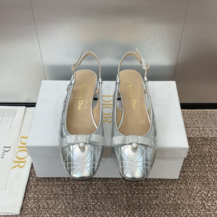 Dior Ballet Cannage Low-Heel Ballerina Flats – 2024 Spring/Summer Collection in Black Patent