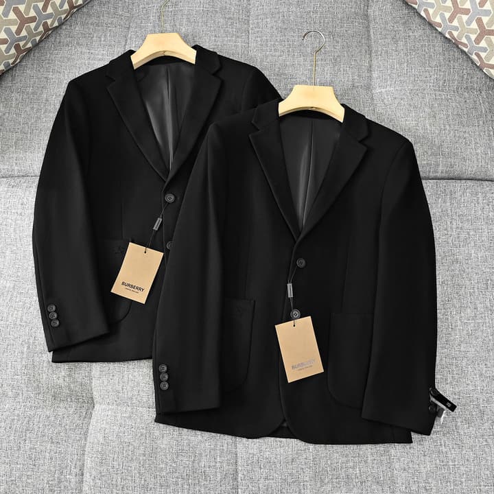 Burberry Slim Fit Casual Blazer – 25S Collection in Classic Black