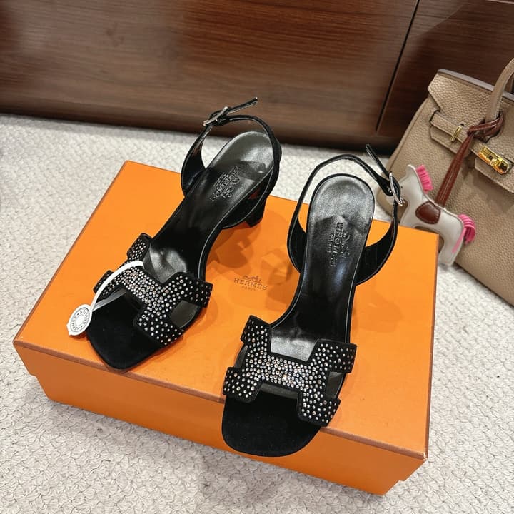 Hermès Eremite 80 Heeled Sandals in Black