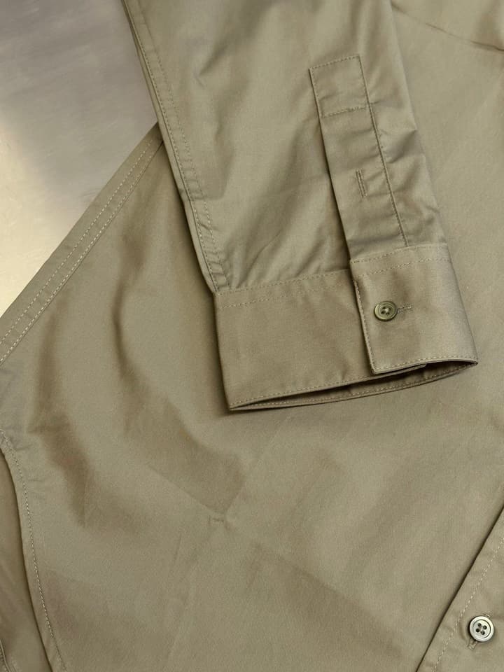 Loewe Anagram Two-Tone Embroidered Pocket Shirt in Cream