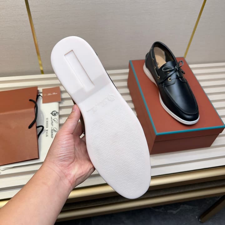 Loro Piana Moccasin Shoes – 2025 Collection in Navy Blue Leather