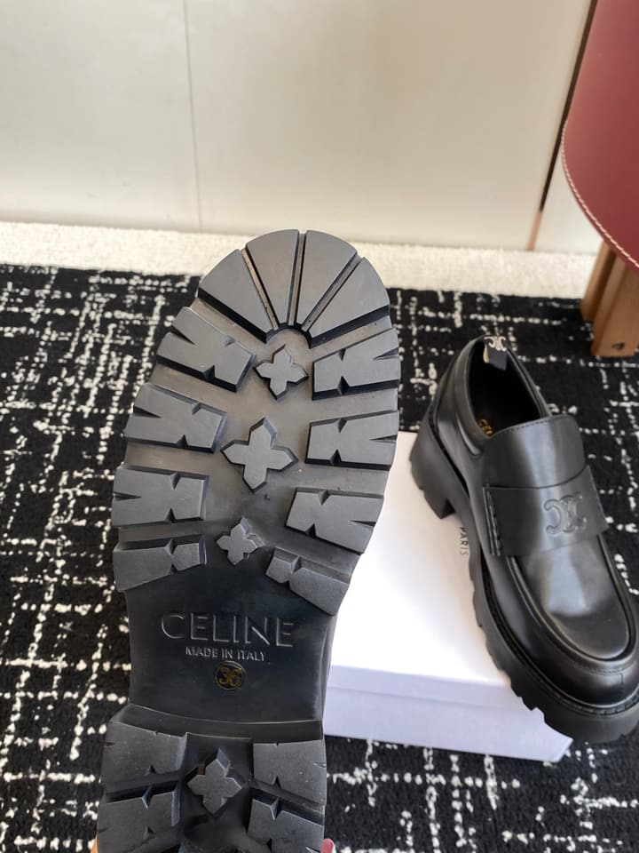 Celine Lisa Platform Loafers – 25SS Autumn/Winter Collection in Brown Suede Velcro