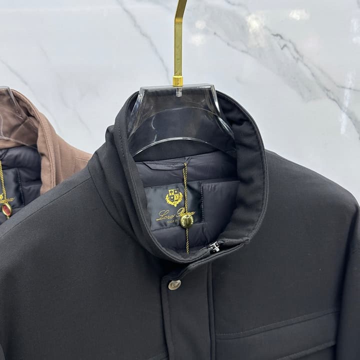 Loro Piana Stand Collar Down Jacket – 2025 Collection in Classic Black