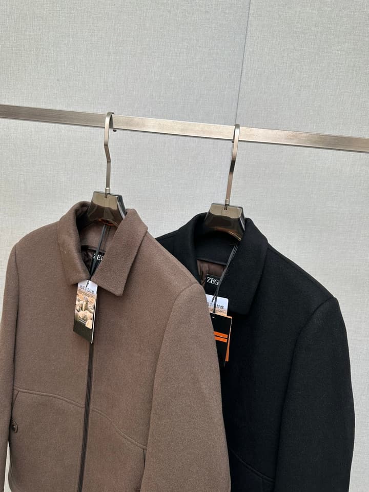 Zegna Merino Wool Detachable Liner Jacket in Brown Taupe