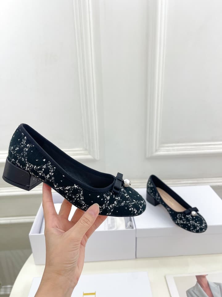 Dior Cannage Pearl Ballet Pumps – 2024 Early Spring Collection in Cream Mary Jane