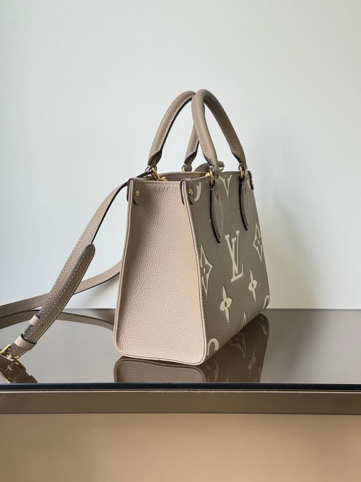 Louis Vuitton OnTheGo Small Handbag in Elephant Grey Monogram